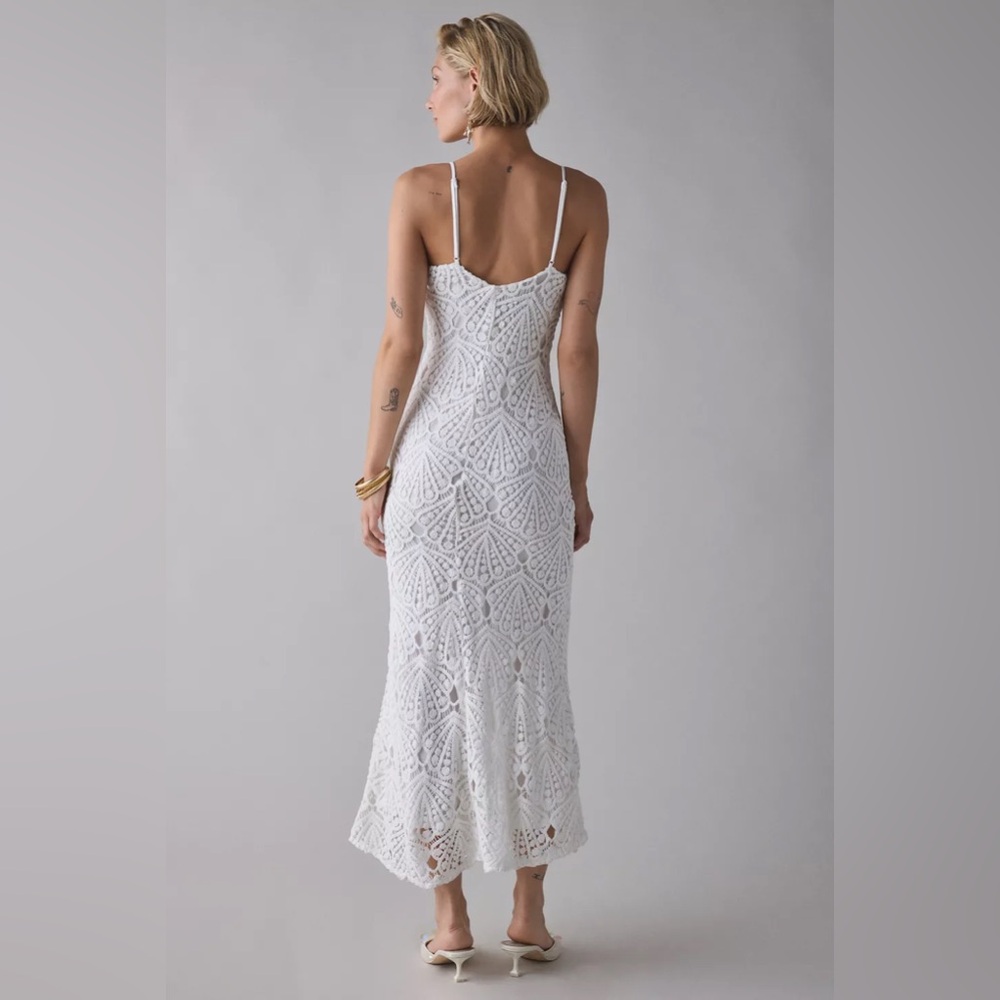 Bardot Andoni White Seashell Crochet Midi Dress, Size 4, $169 - Picture 11 of 14